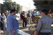 آغاز عملیات اجرای سنگ فرش رفیوژ وسط بلوار شهید سلیمانی+ تصاویر