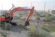 آغاز عملیات لایروبی بند انحرافی طاق پل شکسته خرم‌آباد