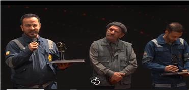 ویدیو | تجلیل هنرمندان از سیم‌بانان در آیین اختتام جشنواره 25