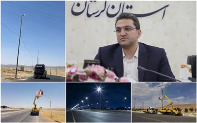 اجرای 5 کیلومتر روشنایی طولی در محور های مواصلاتی لرستان
